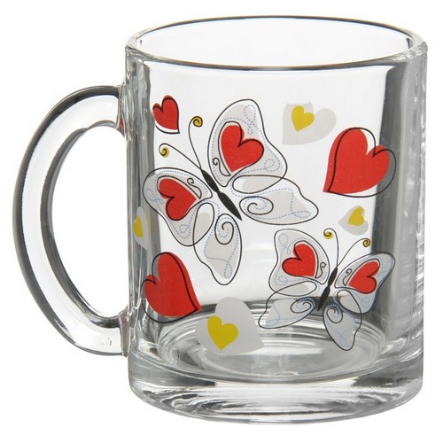 Кружка "Бабочки с сердечками" серия "Чайная" 300 мл
