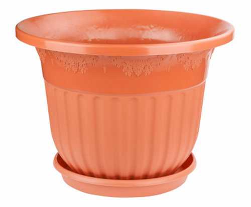 Горшок-кашпо "Лозанна" 40л с поддоном (коричневый)(то)