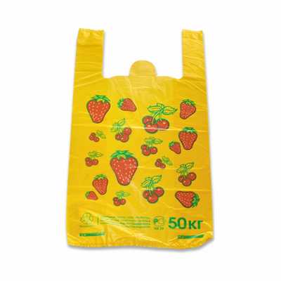 Пакет Майка 28+16х55 "Ягодка" 100 шт в упак