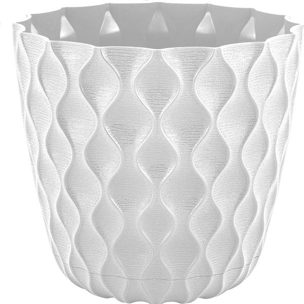 Горшок для цветов Wave D145мм с дренажной сеткой 1,4л белоснежный жасмин