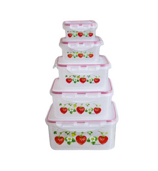 Контейнер прямоугольный, с защелками, набор 5шт