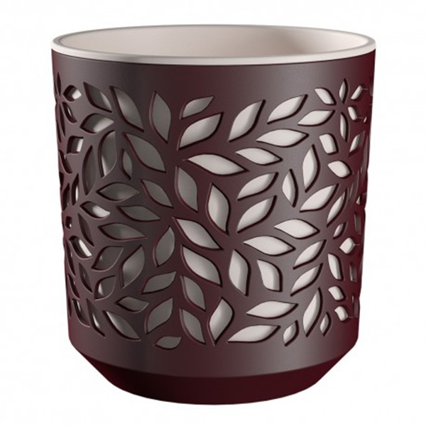 Кашпо Leaves 2,5л Бордо/Белый