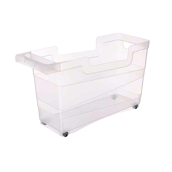 Контейнер для хранения "Tule" 12,5л, 453х160х257мм с ручкой на роликах (бесцветный)