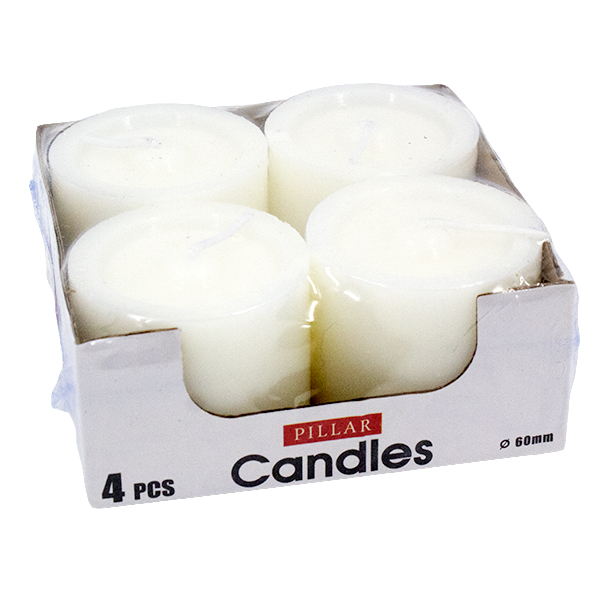 Свеча декоративная Ø-6см h-5см (набор 4шт)