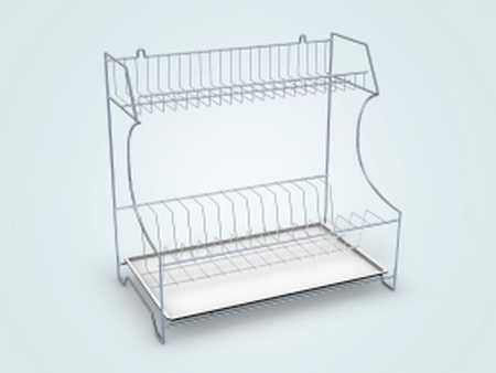 Тарелосушка универсальная краска  "хром", с поддоном 400х240х395 