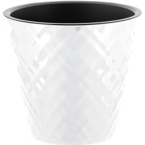 Горшок для цветов Manhattan D125мм, 1л c дренажной вставкой белоснеж.жасмин (то)