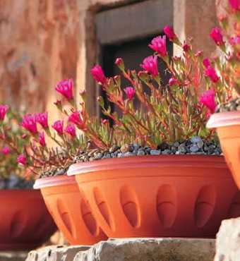 Кашпо-миска АЛБА с поддоном 40см  (терракот) ~15 литров