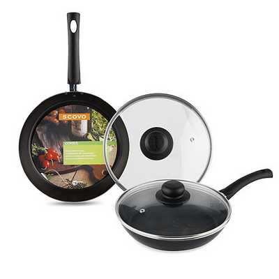 Сковорода CONSUL D-260мм со стеклянной крышкой, антипригарная