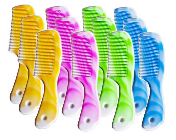 Расческа пластиковая, с ручкой, 19см, набор 12шт