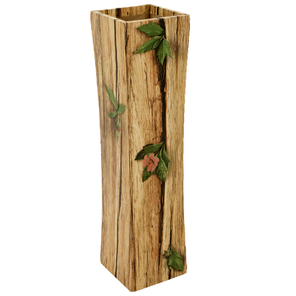 Ваза для цветов деревянная 10*10*38см