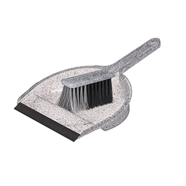 Комплект щетка-сметка "Grenada" с совком с кромкой (гранит светло-серый)