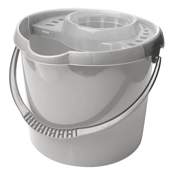 Ведро "Etna" круглое 12л с отжимом МОП (серый)
