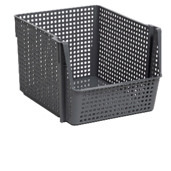 Корзинка "Лофт" 20л 395х300х245мм штабелируемая (серая) (то)