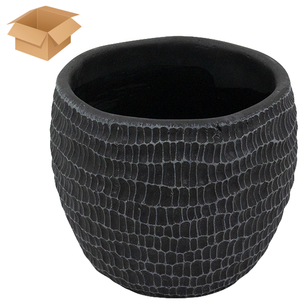 Кашпо керамическое ДЮНЫ темное 15*15*13см