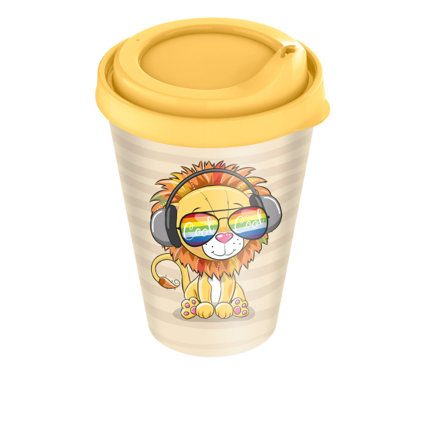 Стакан с крышкой 420мл с декором (микс 1)