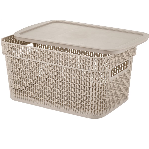 Корзина прямоугольная Ajur 5л (281х185х139мм) бежевый топаз (то)