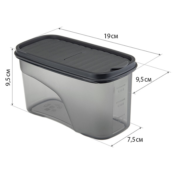 Емкость для сыпучих продуктов БЕСТ 1л (графитовый)