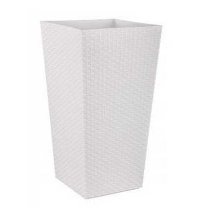 Кашпо напольное "Ротанг" 47л (белый) (то)