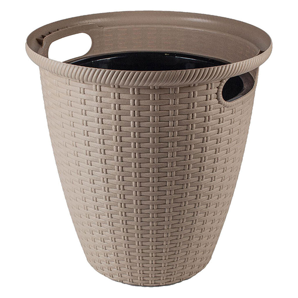 Кашпо напольное Ротанг D 380/30 л с внутренним горшком 16л молочный шоколад (то)