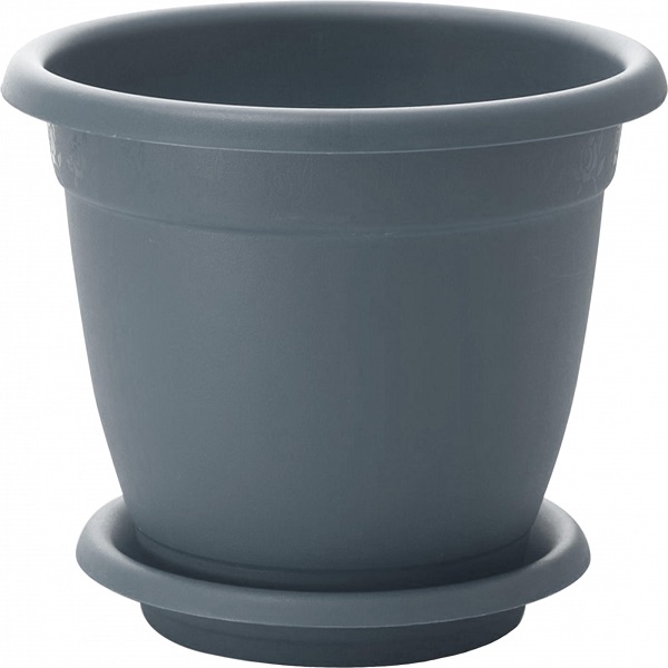Горшок для цветов Aphrodite 340мм, 12,7л с подставкой №7 серый (то)