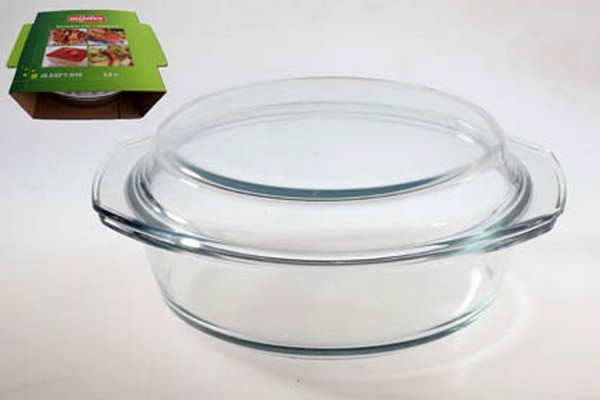 Кастрюля стекл. 2л+кр/картон