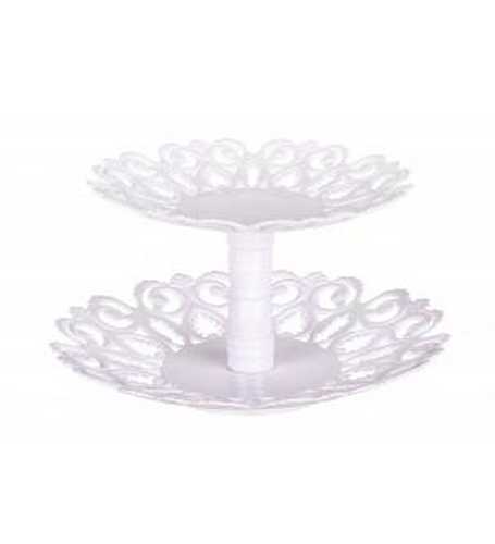 Фруктовница "Мелодия" 2-х ярусная (средняя)(белый)(то)