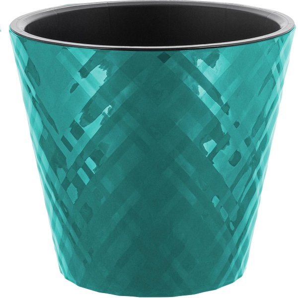 Горшок для цветов Manhattan D160мм, 1,6л c дренажной вставкой тропический лес (то)