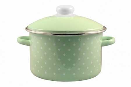 Кастрюля эмал  3,0л 12-Б1612/6М Горох мелкий-К