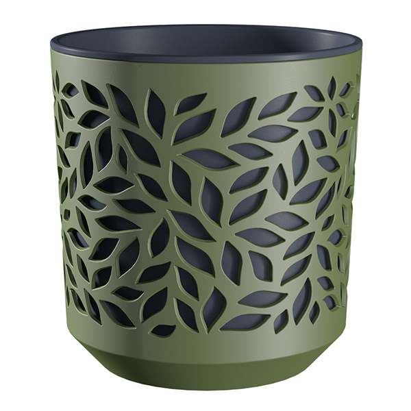 Кашпо Leaves 1,25л Оливка/Антрацит