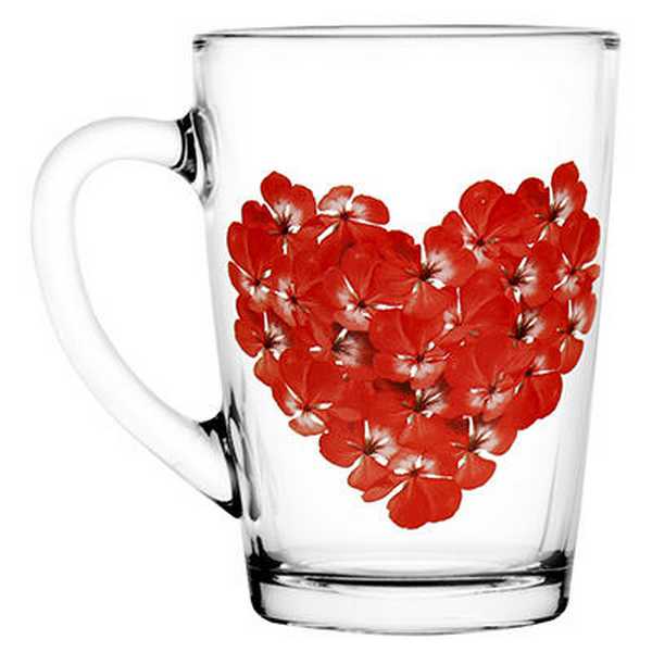 Кружка  300 мл "Капучино"  Цветочное сердце