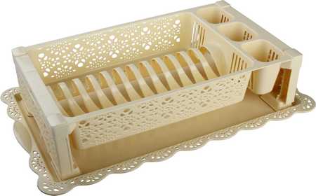 Сушилка для посуды "Кружево" (бежевый) (то)