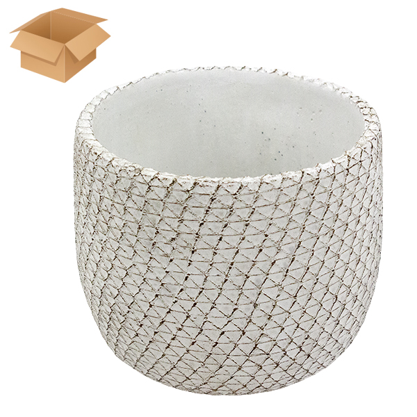 Кашпо керамическое ТАНАБАТА светлое 15*15*13см