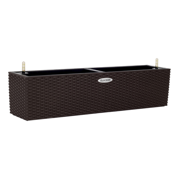 Кашпо прямоугольное RATTAN 12литров OLA DOM (коричневый)