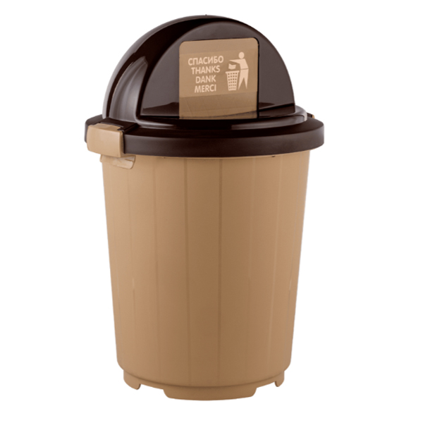 Бак 105л с крышкой клавиша на колесах (бежевый)