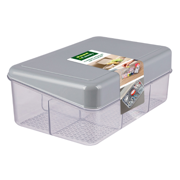 Органайзер с крышкой, 6 секций (серый)