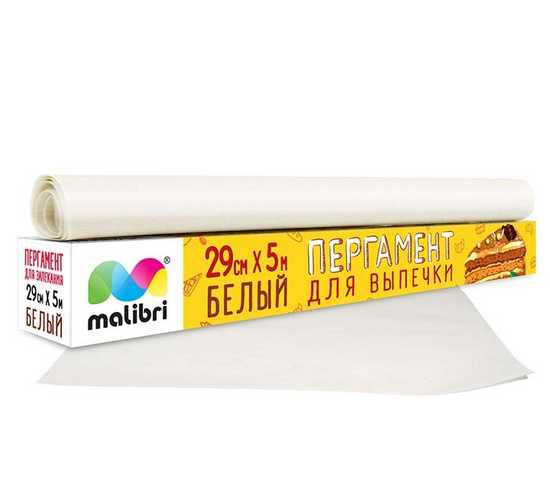 Пергамент для выпечки Malibri белый 5х29 см  Пергамент для выпечки Malibri белый 5х29 см