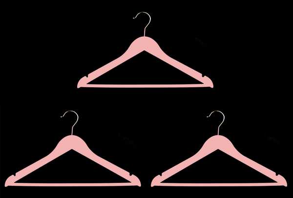 Вешалка для одежды пластиковая "под дерево", набор 3шт (коралловый)