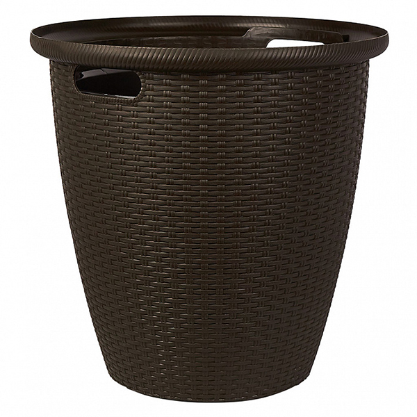 Кашпо напольное Rattan D470мм/50л с внутренним горшком 27л горький шоколад (то)