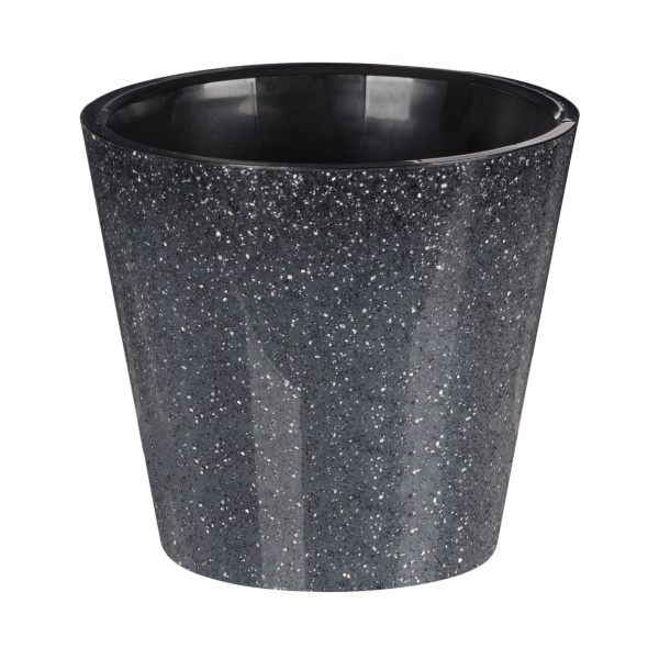 Горшок для цветов "Grenada" D200мм, 4л с дренажной вставкой (гранит светло-серый)
