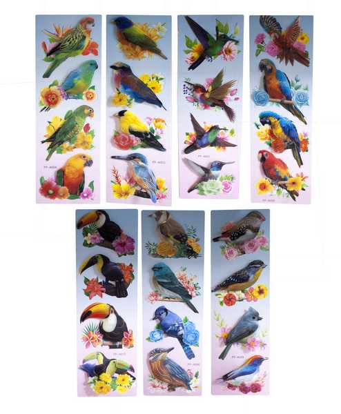 Наклейки декоративные ПТИЧКИ 12см (набор 4шт)