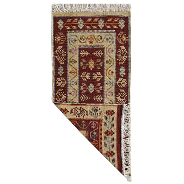 Коврик из хлопка  KILIM USAK 80х150 вишневый,кремовый, Турция