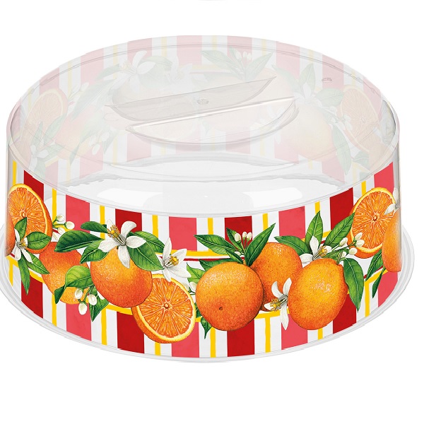 Крышка для СВЧ "Bergamo" D250мм с декором "Сицилия" (бесцветный)