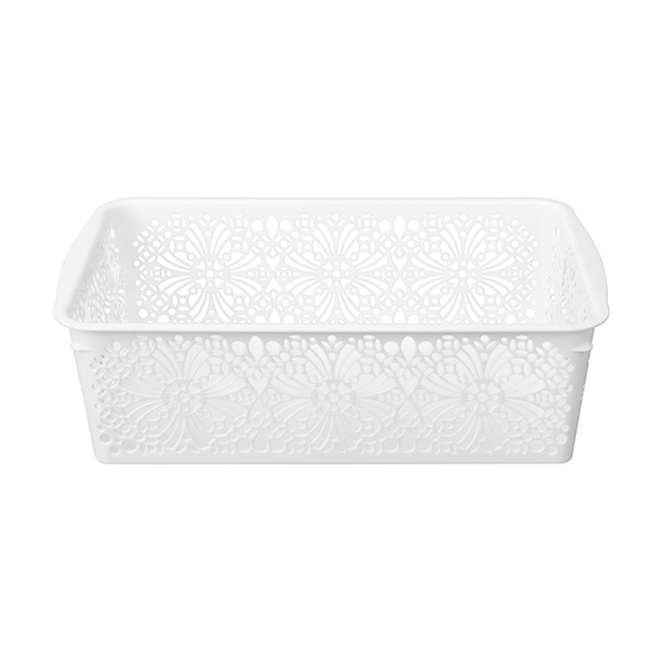 Корзинка универсальная "FLORAL", 300х195х95мм (белый) (то)