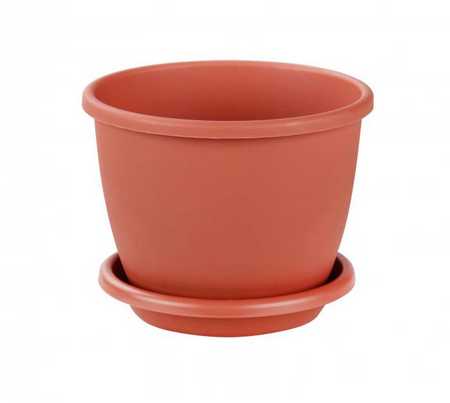Горшок цв. "Афина" 5,5л с поддоном (корич.)