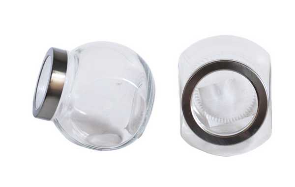 Банка для сыпучих продуктов стеклянная с пластиковой крышкой Н-18см (боковая)