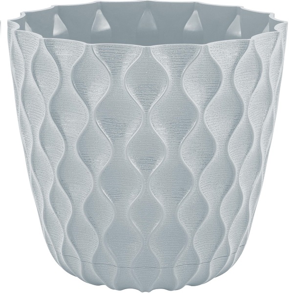 Горшок для цветов Wave D115мм с дренажной сеткой 0,65л утренний туман (то)