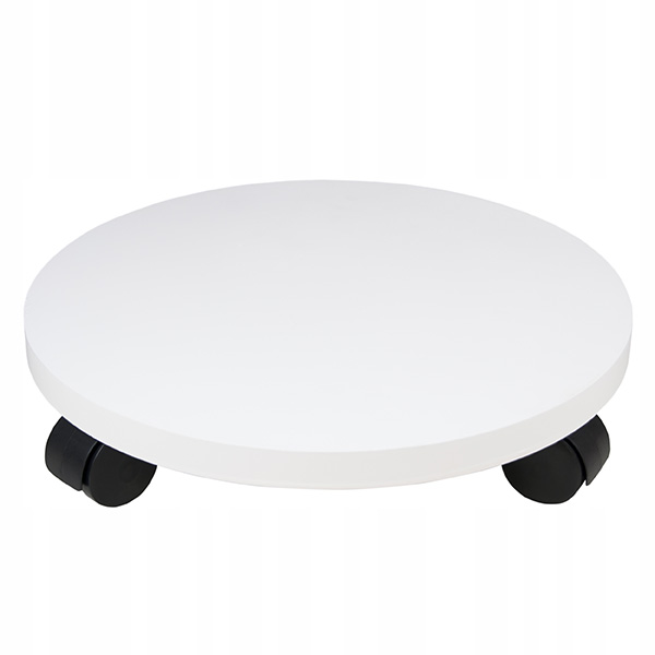 Подставка для цветов на колесах, 32см (цвет белый)