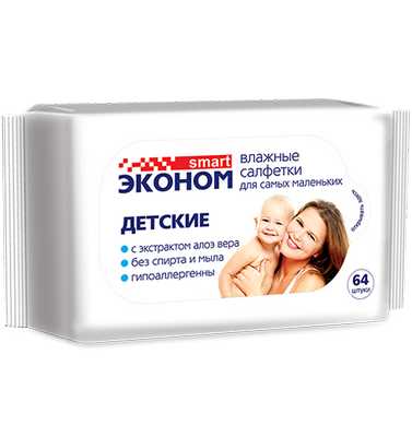 Влажные салфетки детские Эконом smart №64 