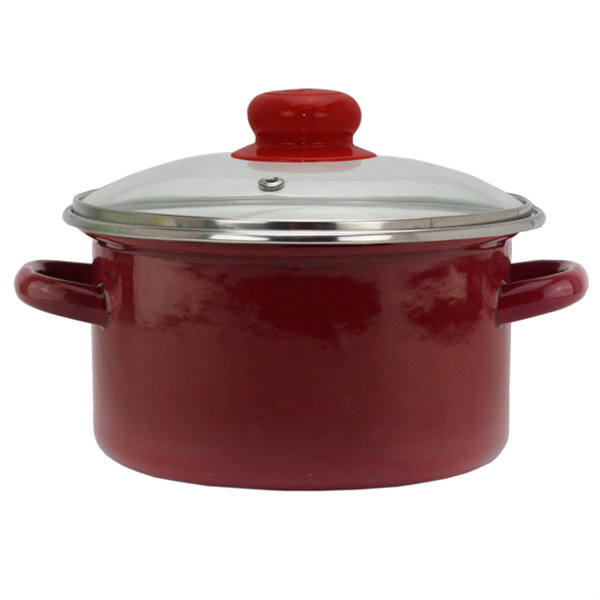 Кастрюля эмал цил бордо 2,0л стекл/кр мет/об