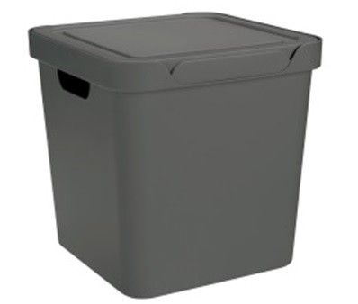 Ящик универсальный с крышкой "LUXE" 286х286х286мм 18л (серый) (то)